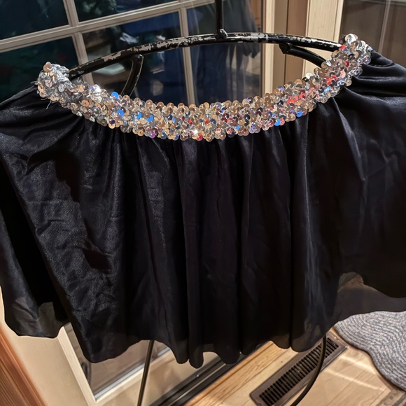 Dansco‎ Black Blue Silver Embellished  2pc Sz. 8-10 Dance Costume - Picture 4 of 5